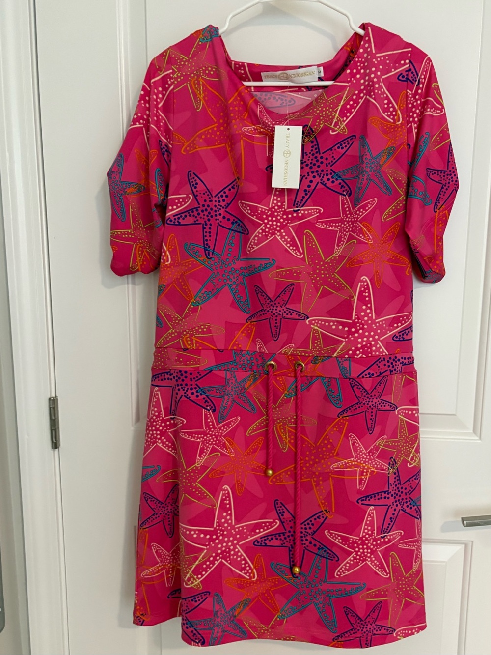 Tracy Negoshian Pink Starfish Print Dress NWT